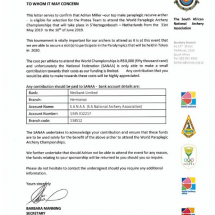 Adrian World Champs letter